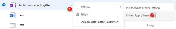 OneNote Notizbuch teilen als Gast